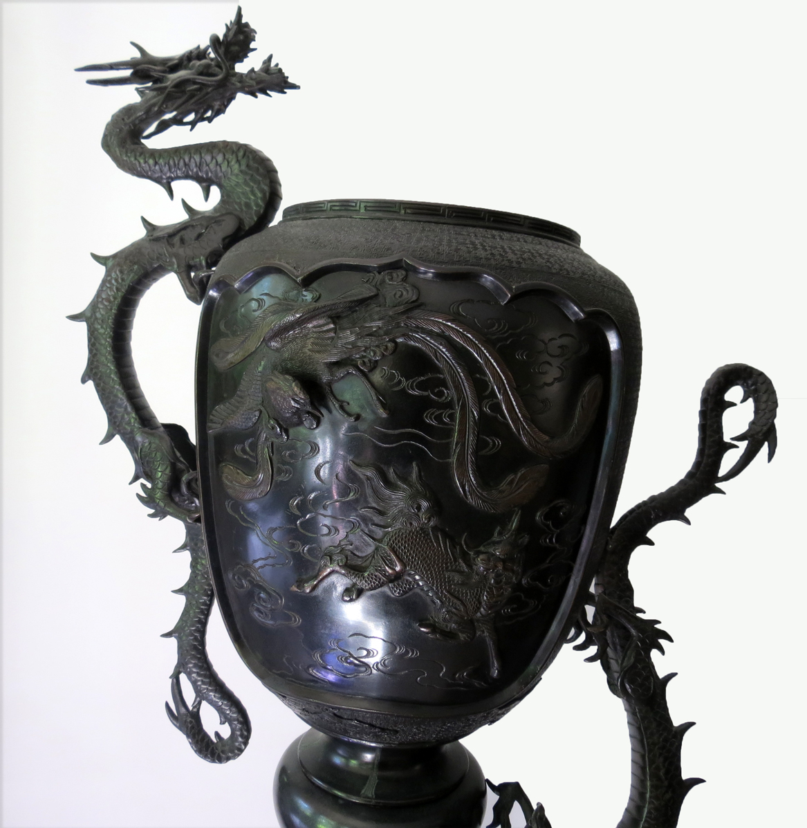 Large Antique Dragon Incense Burner Modernism